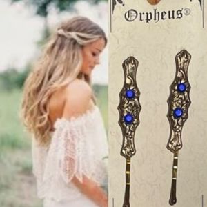 Hair Clip Gemstone Bobby Pin Reproduction Romantic Vintage Style Hair Jewelry